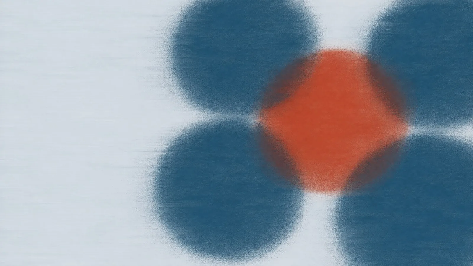 Abstract cover illustration for metabolic syndrome in men: a cluster of five soft blue circles with one orange, on a pale grey ground.